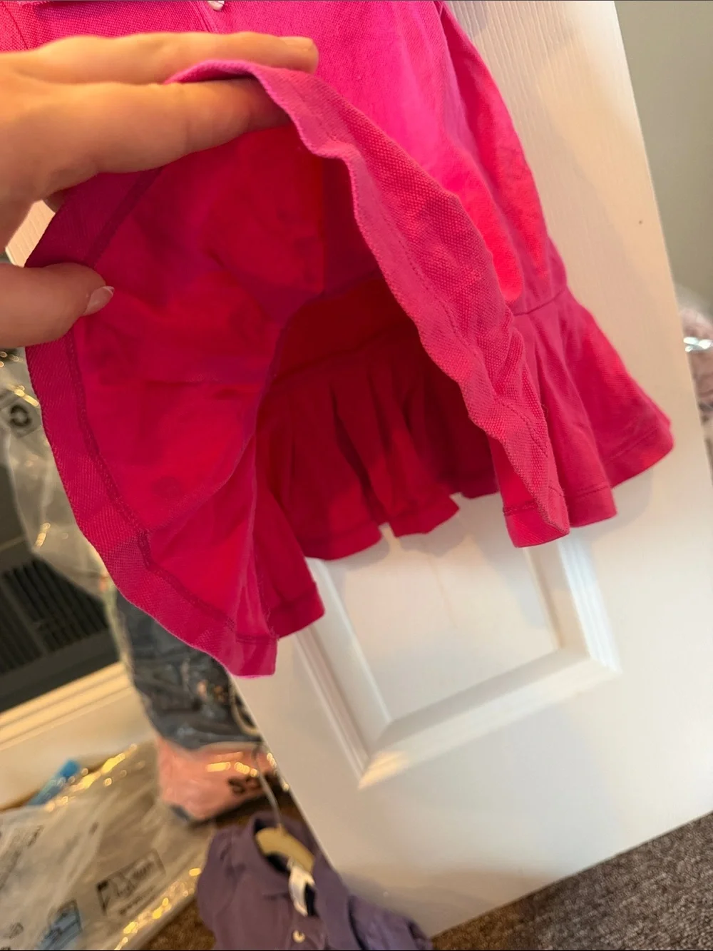Ralph Lauren Baby Girl Pink Polo Dress 9M Pleated